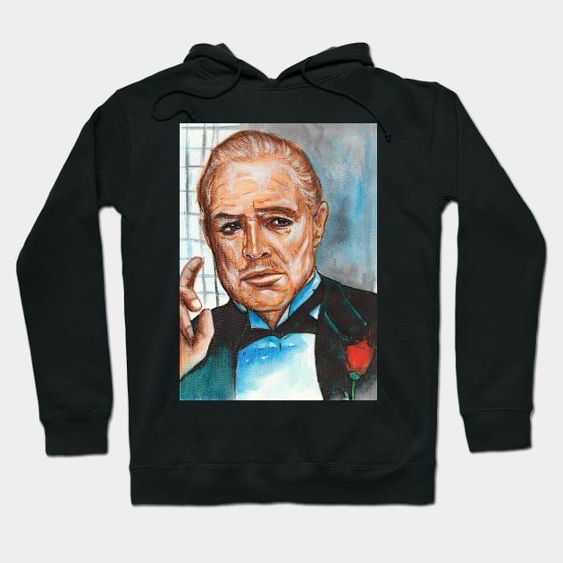 Marlon Brando Hoodie by Svetlana Pelin